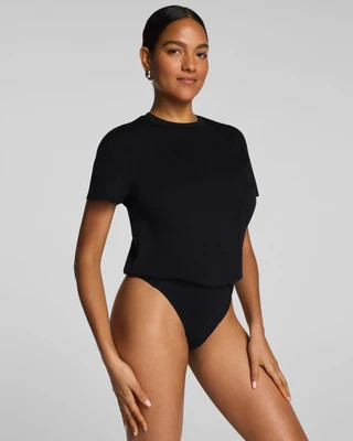 SPANX® Lightweight Cotton Crewneck Short Sleeve Bodysuit | Spanx