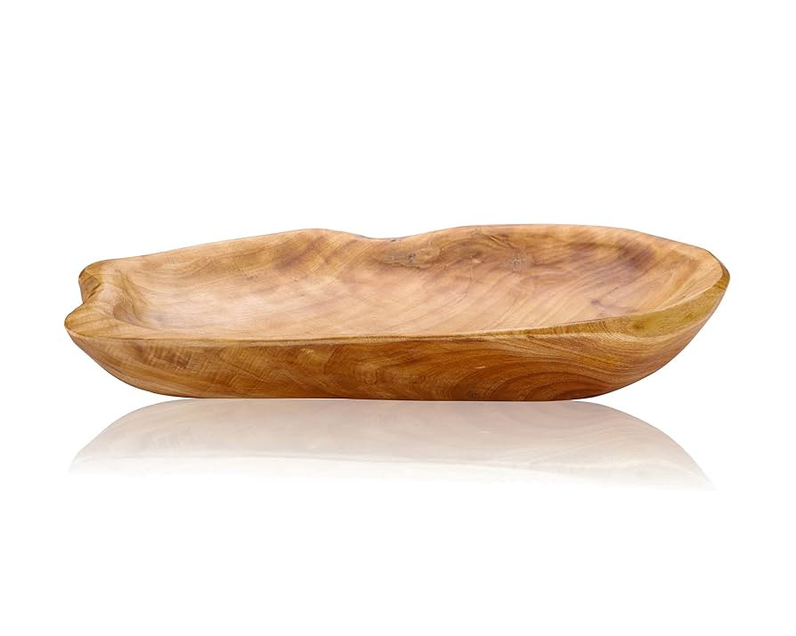Jovivi Natural Fir Root Wood Dish Bowl, Handmade Wood Serving Platter Tray Plate,Wooden Plates fo... | Amazon (US)