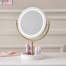 Glam Mini Round LED Touch-Activated Vanity Mirror (12"x17") | Pottery Barn Teen