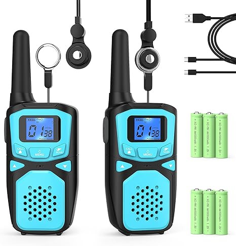 Walkie Talkies for Kids Rechargeable, 2 Pack Long Range Walkie-Talkie for Small 2 Way Radio Hands... | Amazon (US)