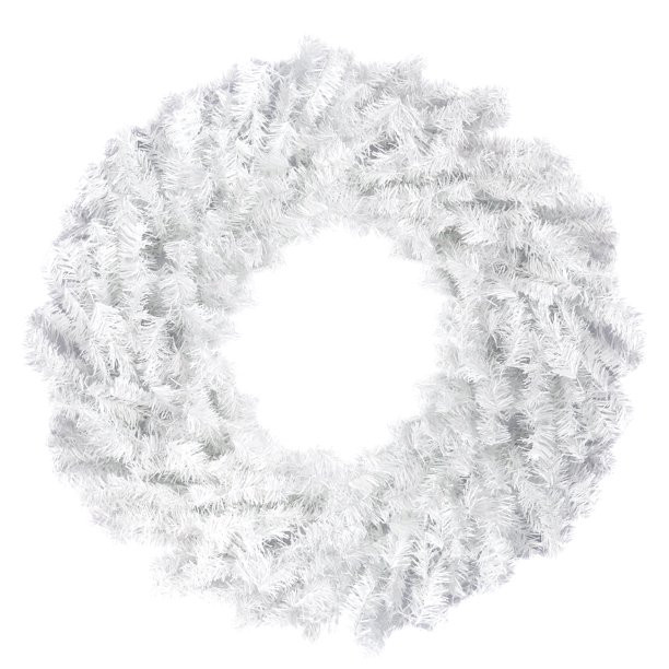 Northlight 30" Unlit White Canadian Pine Artificial Christmas Wreath - Walmart.com | Walmart (US)