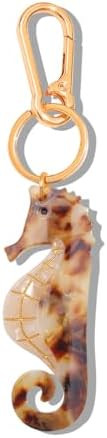 Seahorse Bag Charm & Keychain - Premium Acetate Seahorse with Gold-Tone Metal Ring & Lobster Clas... | Amazon (US)
