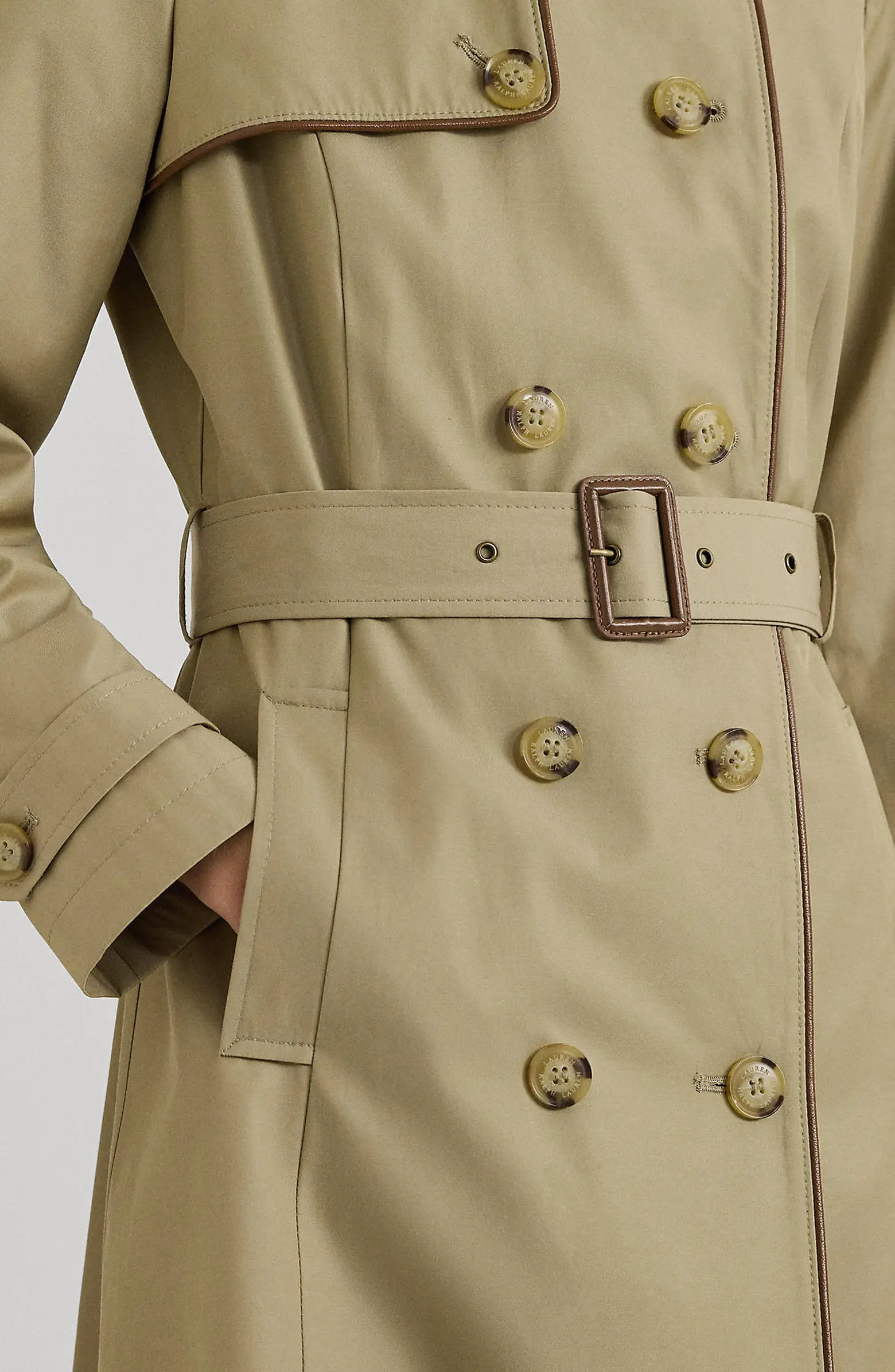 Lauren Ralph Lauren Double Breasted Belted Water Repellent Trench Coat | Nordstrom | Nordstrom