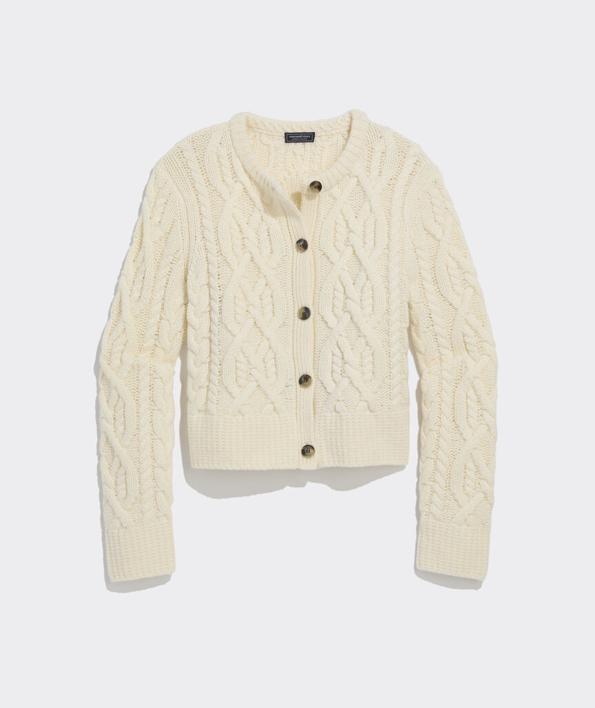 Merino Wool Cashmere Blend Cable Cardigan | vineyard vines