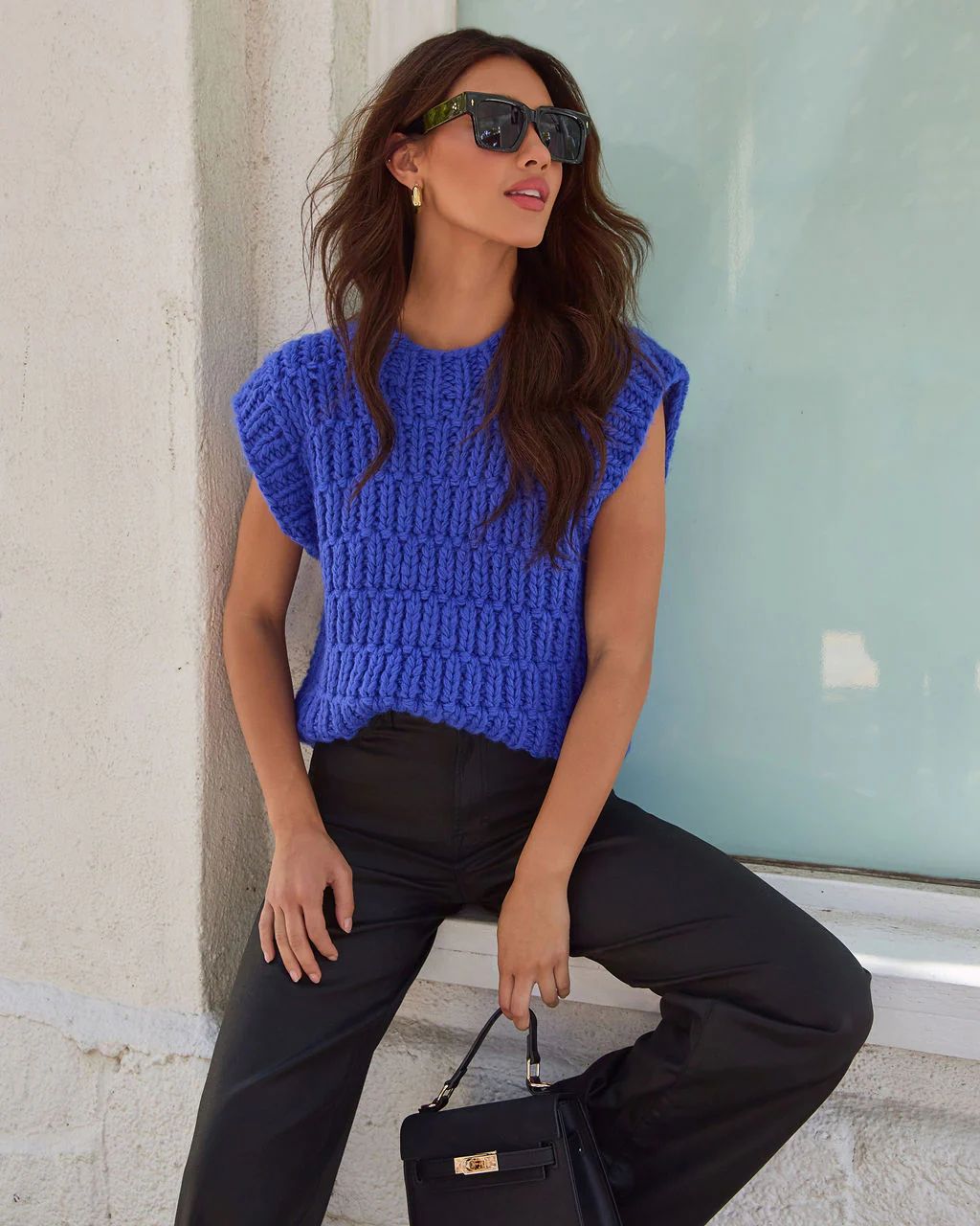 Annaline Cap Sleeve Crochet Sweater | VICI Collection