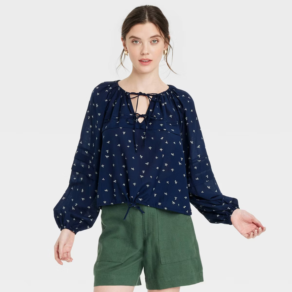 Women's Long Sleeve Tie-Front Blouse - Universal Thread™ | Target