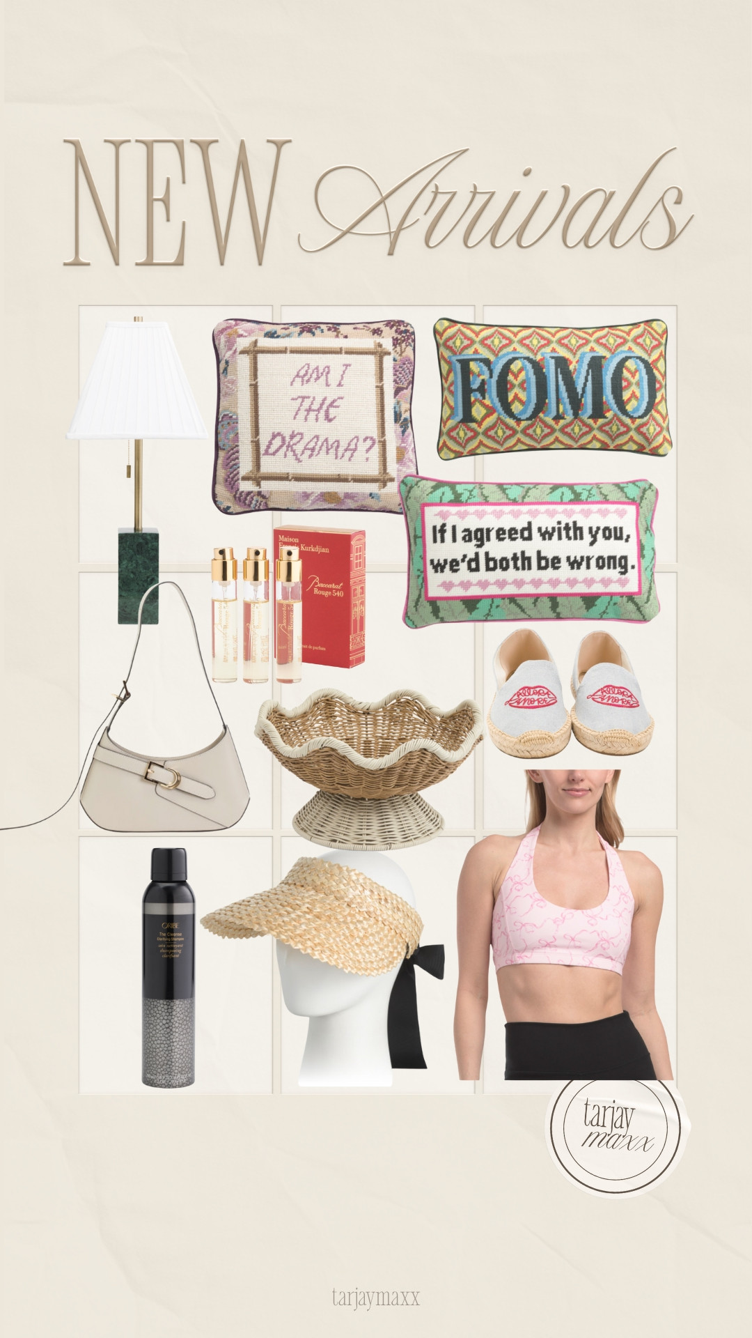 Found some absolute gems in the new TJ Maxx arrivals! 🛍️✨ From chic home decor like those cheeky needlepoint pillows and scalloped wicker. Whether you're refreshing your space for spring or looking for that perfect lip-print shoe, these finds are giving major designer vibes for a fraction of the price! 🏹❤️ date night outfits, accolade crew neck pullover, satin effect wrap blouse, super bowl hosting, dark wash denim, brooch, lace trim, chocolate brown outfit, romantic knits, valentines day outfit women, analog hobbies, TJ Maxx finds, Maxxinista, home decor hauls, spring 2026 arrivals, Easter decor, designer dupes, affordable luxury, needlepoint pillows, scalloped wicker, Valentine’s Day gift ideas, shop with me 

 #LTKValentine #LTKdayinmylife #LTKselfcare