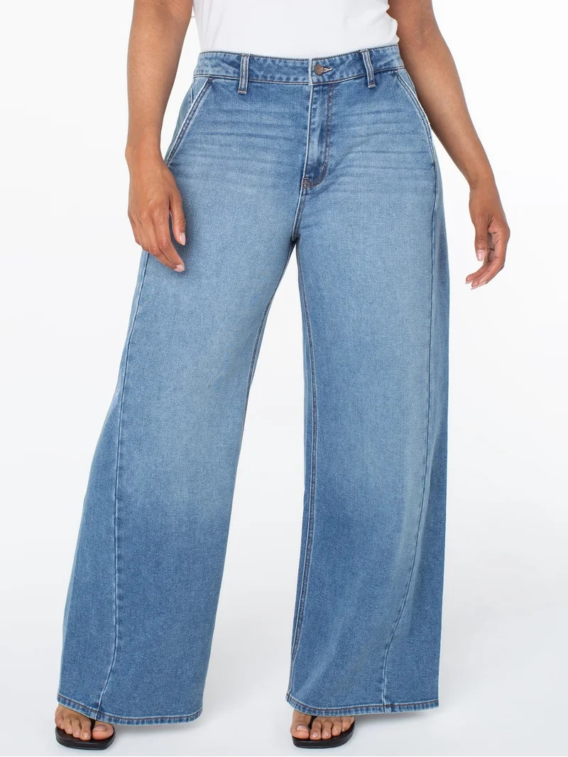 Celebrity Pink Women's and Women's Plus Wide Leg Jeans, Sizes 1-24 | Walmart (US)