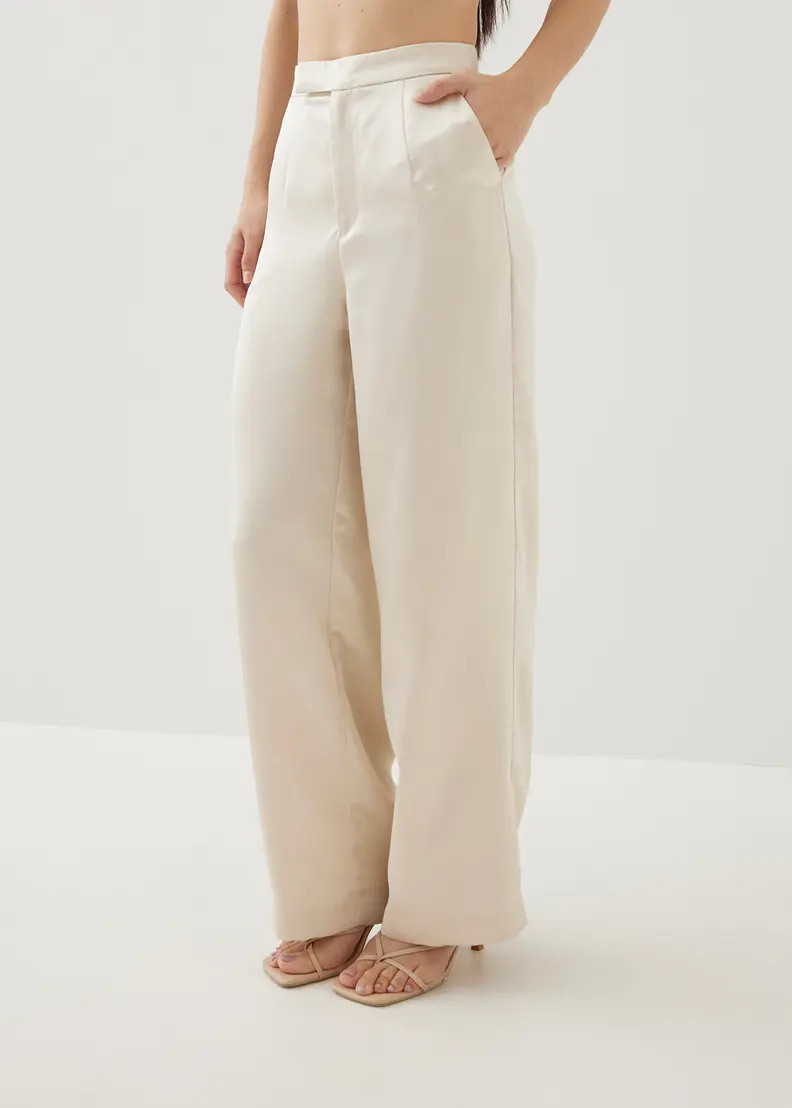 Myka Tailored Satin Straight Leg Pants | LOVEBONITO SINGAPORE PTE LTD