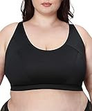 Curvy Couture Plus Size Women Support Large Bust, Perfect Workout, High Impact Sports Bra, Black Hue, Medium | Amazon (US)