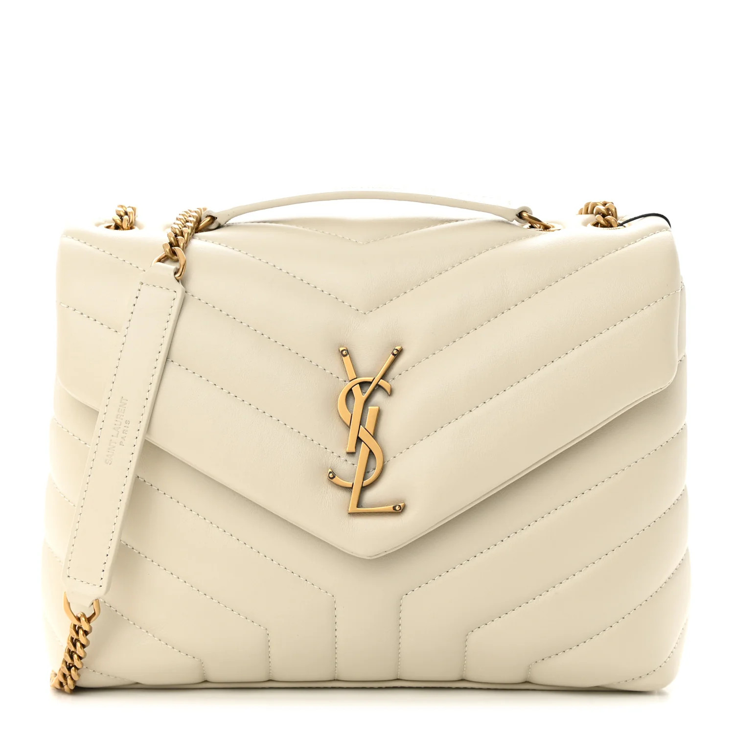 Calfskin Y Quilted Monogram Small Loulou Chain Satchel Crema Soft | FASHIONPHILE (US)