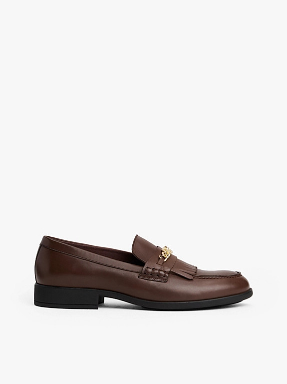 Leather TH Monogram Chain Loafers | Tommy Hilfiger UK