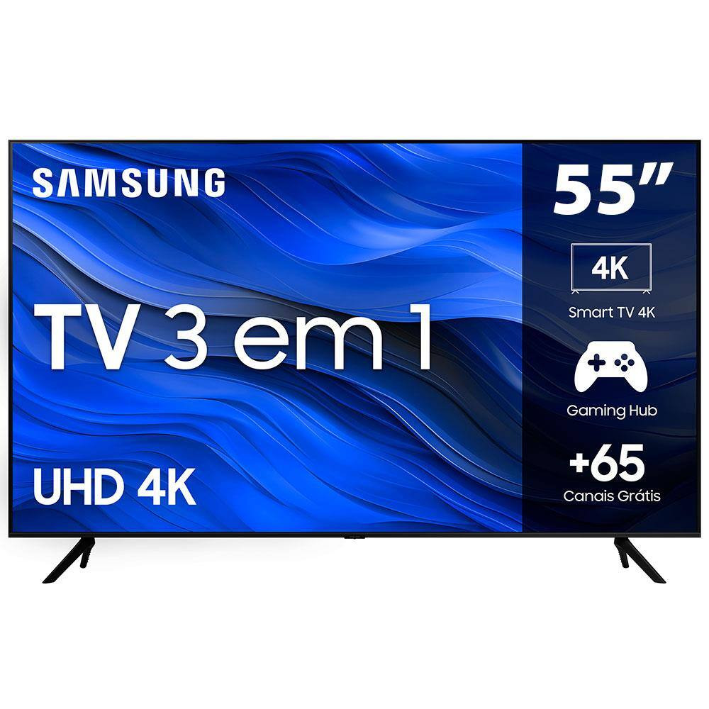 Smart TV 55" UHD 4K Samsung 55CU7700, Processador Crystal 4K, Samsung Gaming Hub, Visual Livre de... | Casas Bahia (BR)
