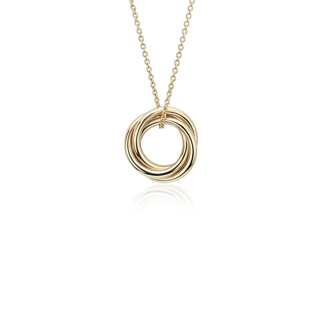 18" Petite Infinity Rings Pendant in 14k Yellow Gold | Blue Nile | Blue Nile