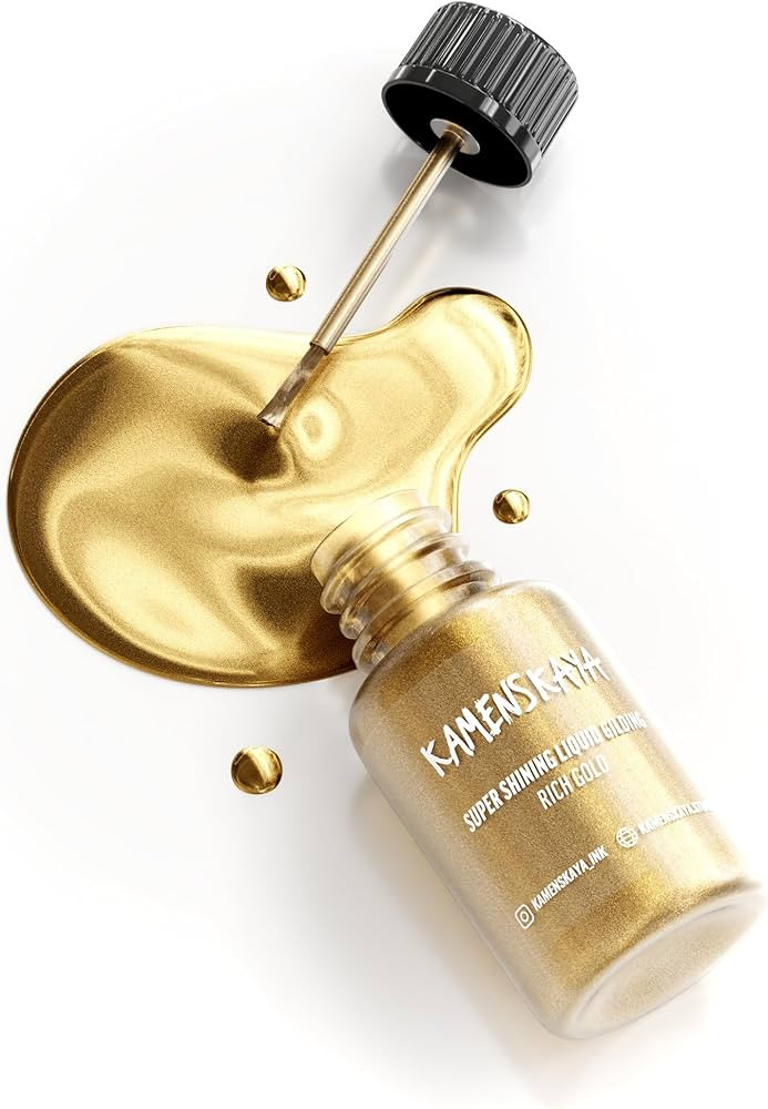 Liquid Gold Leaf Paint - Alcohol Based Fast Drying Rich Gold Liquid Leaf, 0.68 fl oz (20 ml) | Amazon (US)