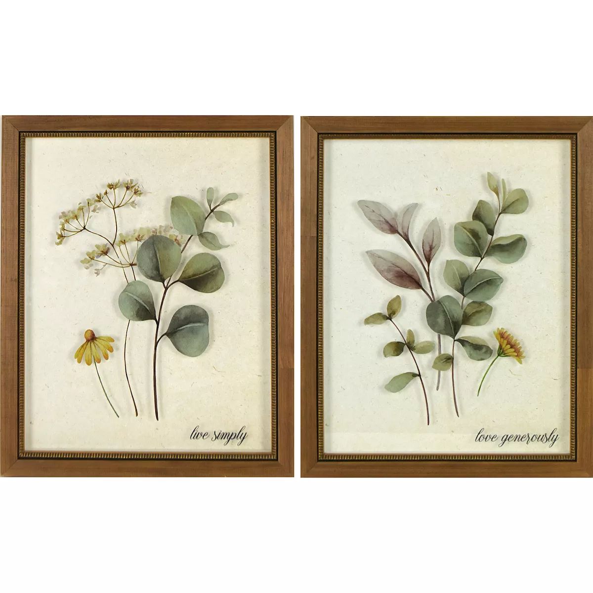 Glass Botanical Prints Wall Art 2-piece Set | Kohl's