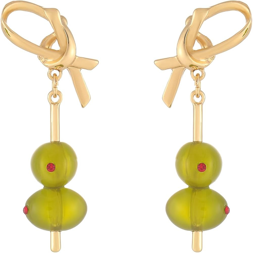 Madison Tyler Fruit Dangle Earrings for Women | Gold Plated Strawberry Apple Cherry Olive Waterme... | Amazon (US)