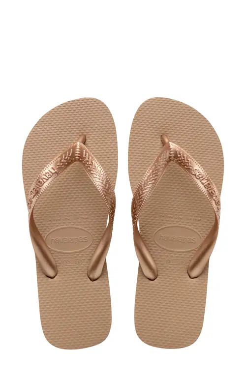 Havaianas Top Tiras Flip Flop in Rose Gold at Nordstrom, Size 9 | Nordstrom