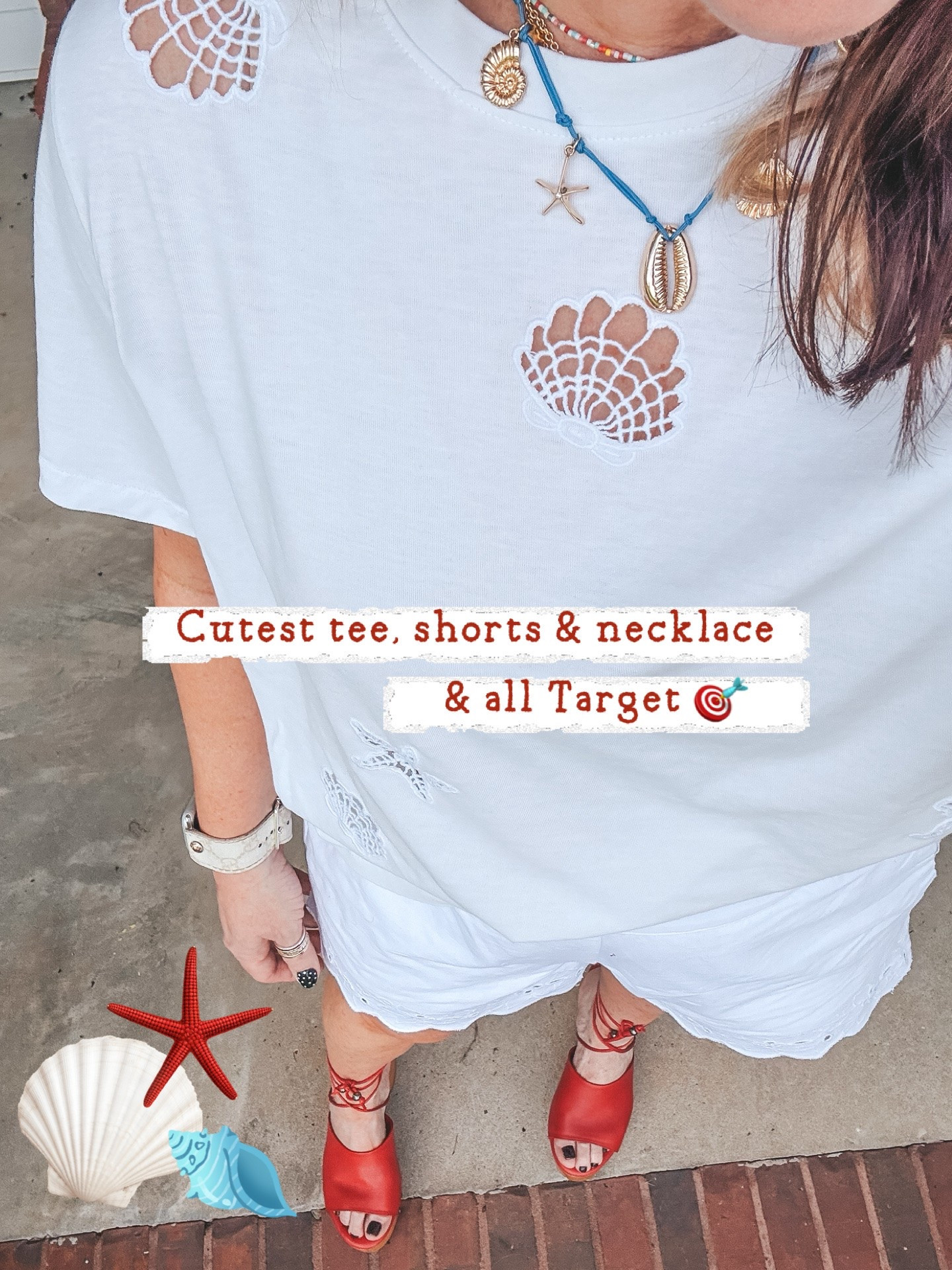 This embroidered tee is so CUTE! I’m in a medium and these white shorts are so flattering, a good length, and comfy. Wearing a medium in the as well. These wrap sandals are true to size.

#LTKootd #LTKOver40