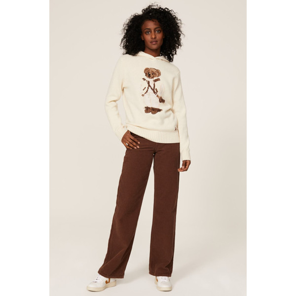 Polo Ralph Lauren Bear Hooded Sweater Cream-print | Rent the Runway