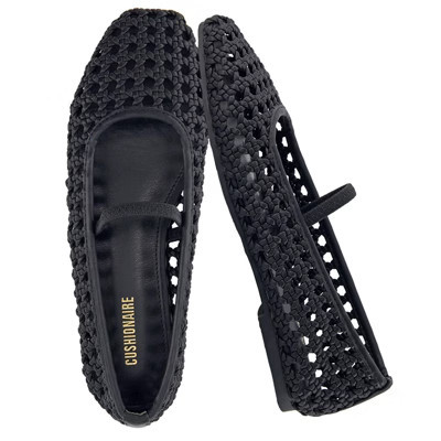 CUSHIONAIRE Women's Weavy Squared Toe Woven Ballet Flat, +Memory Foam  Black Woven 10W | Target