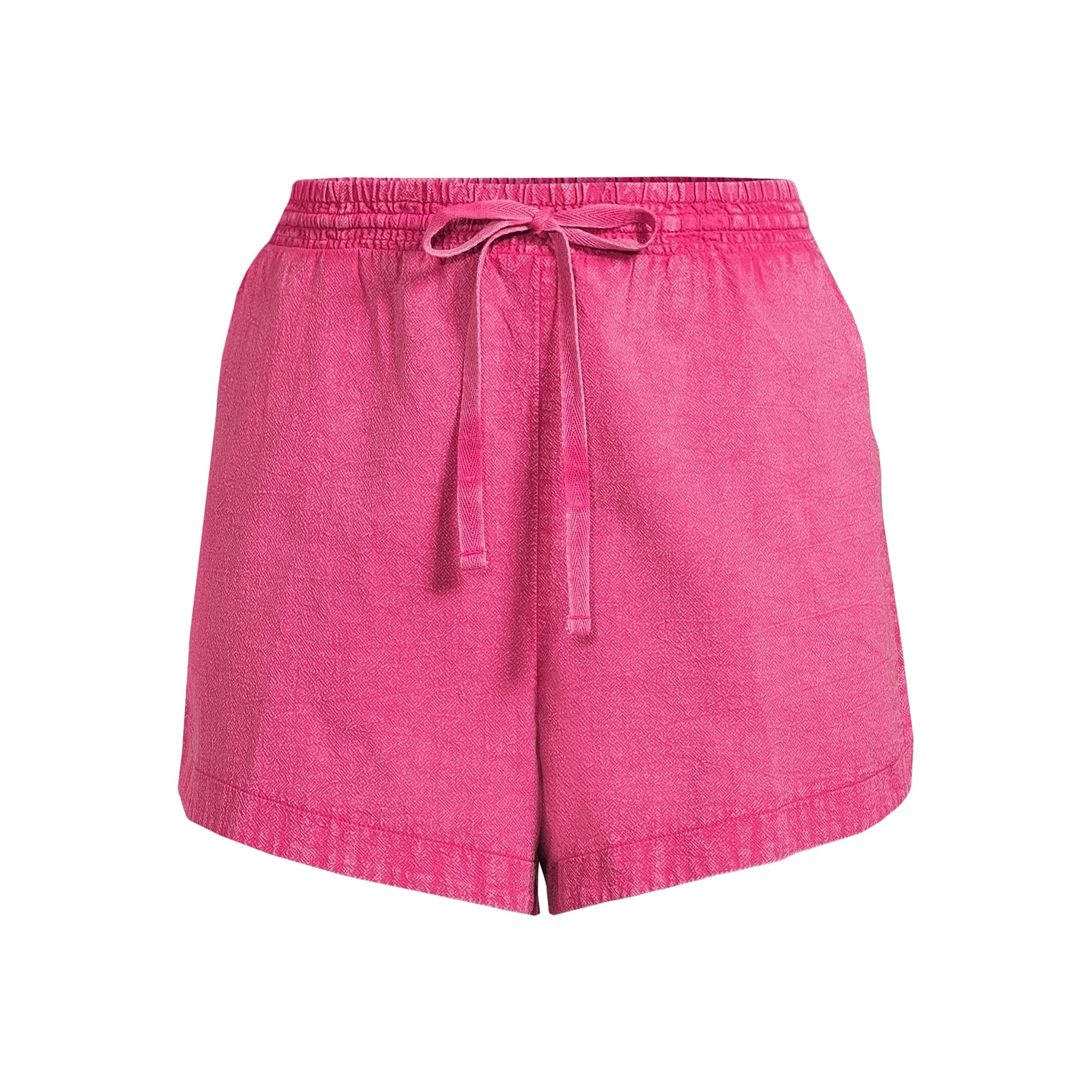 Time and Tru Women's Garment Dye Pull On Shorts, 3.5" Inseam, Sizes XS-3XL - Walmart.com | Walmart (US)
