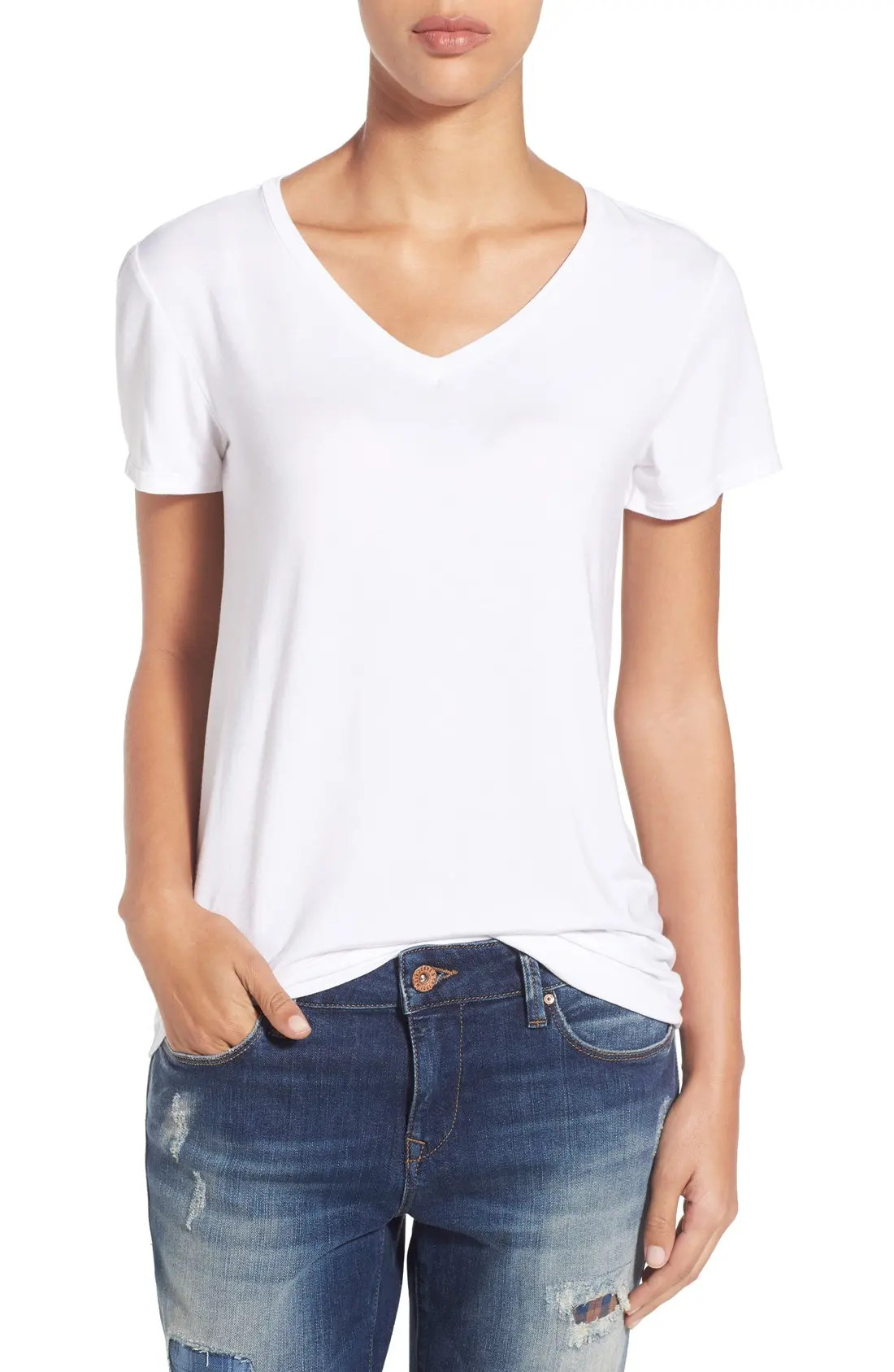 Halogen® Modal Jersey V-Neck Tee (Regular & Petite) | Nordstrom