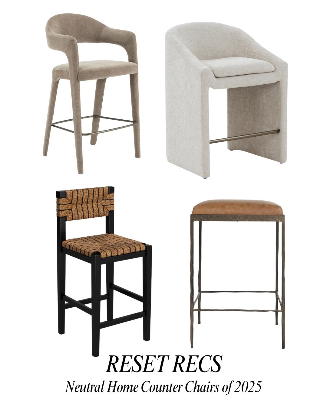 Designer approved counter chairs for high and luxury inspired homes that are modern and neutral for 2025

#LTKHome #LTKSeasonal