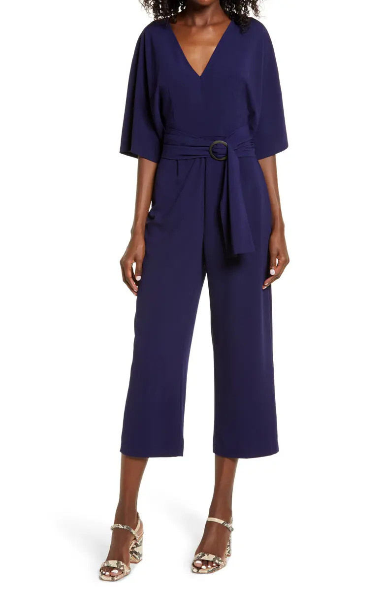 Dolman Sleeve Belted Crop Jumpsuit | Nordstrom