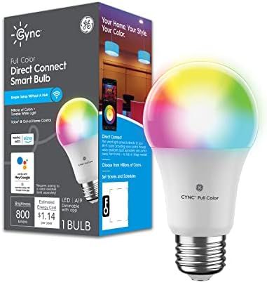 GE CYNC Smart LED Light Bulb, Color Changing Lights, Bluetooth and Wi-Fi Lights, Works with Alexa... | Amazon (US)