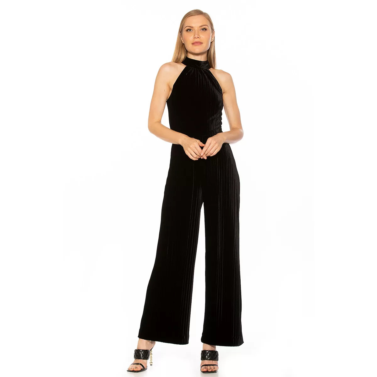 Women's ALEXIA ADMOR Meghan Halter Flare Jumpsuit | Kohl's