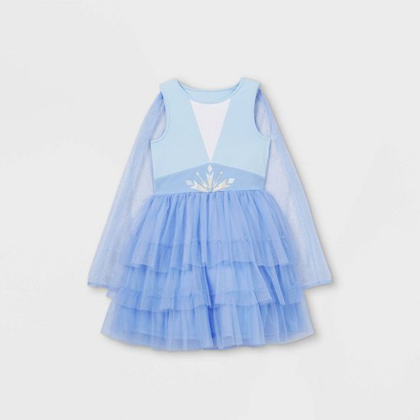 Girls' Disney Frozen Elsa Cape Tutu Dress - Blue | Target