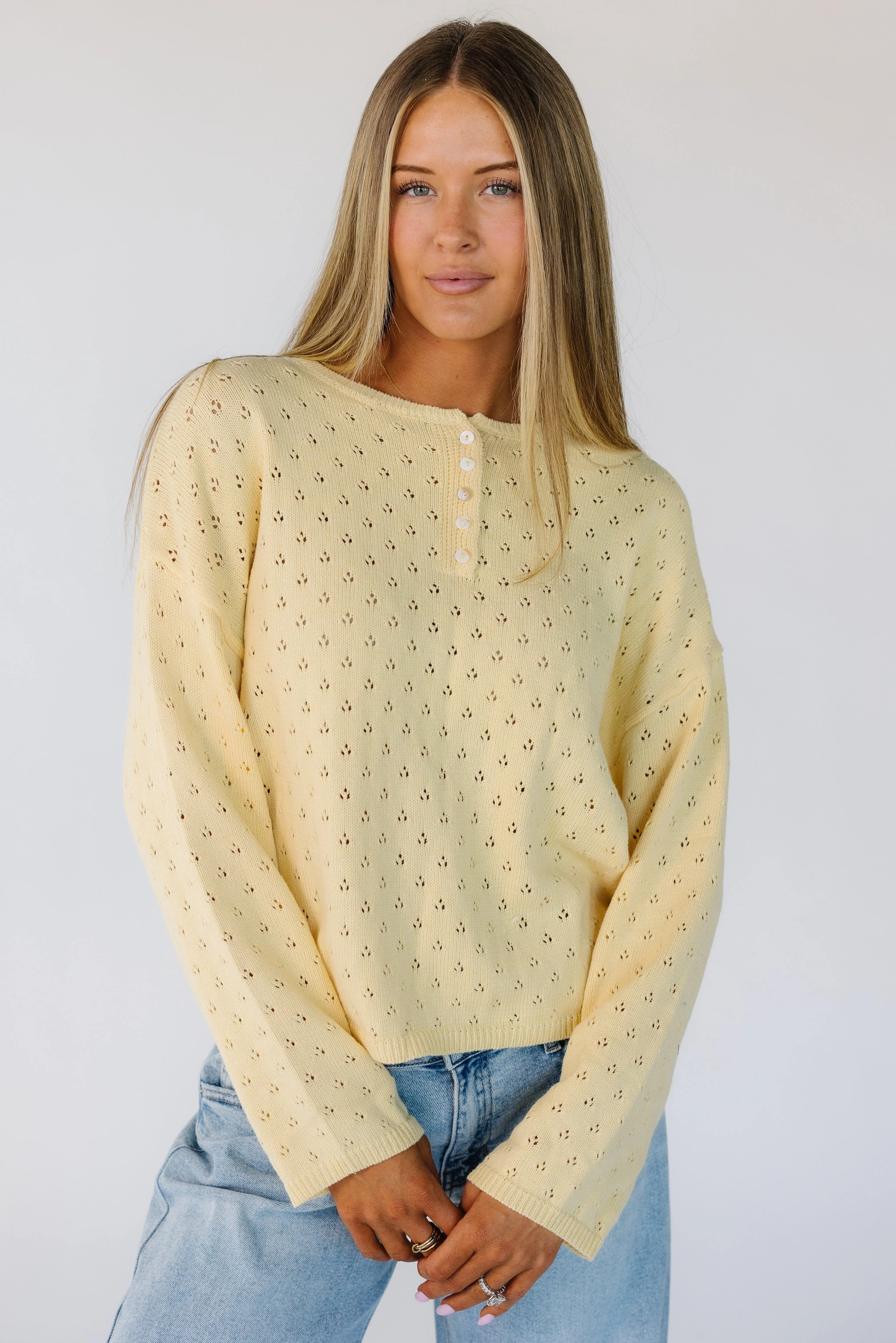 Lattice Eyelet Pullover Sweater | Called To Surf