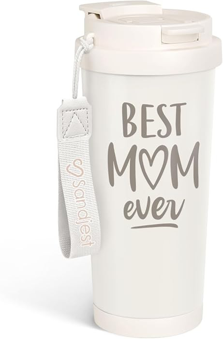 SANDJEST Best Mom Ever Tumbler - Stainless Steel 2-in-1 Lid Coffee Tumbler 18 oz, Mom Insulated T... | Amazon (US)