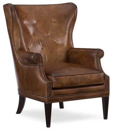 Birch Lane™ Leverette 30Cm Wide Tufted Full Grain Leather Wingback Chair | Wayfair North America