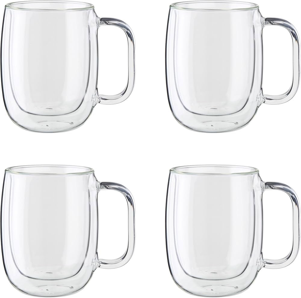 ZWILLING Sorrento Plus 4-pc Double Wall Glass , Insulated Coffee Mug, Clear | Amazon (US)