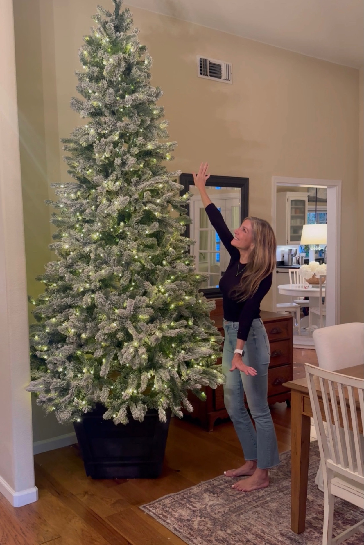 Linking here our 2nd flocked tree that I shared in my DIY Tree Base reel. It’s $400 off TODAY (Black Friday). I have also linked some other things in that reel, including my jeans and boots. I wear a size 25 in jeans. Flocked christmas tree, christmas twinkle lights, Mother jeans, Uggs dupe.

#LTKsalealert #LTKSeasonal #LTKhome