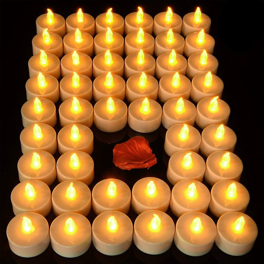 Lasts 2X Longer Flameless Tealight Candles [24 Pack, Batteries Included], Realistic Tea Lights Ca... | Amazon (US)