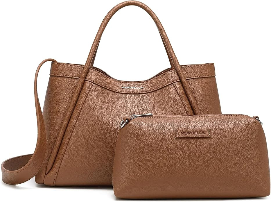 NEWBELLA Kelly Vegan Leather Tote Bag for Women, Hobo Shoulder Bag, Crossbody Handbag with Matchi... | Amazon (US)