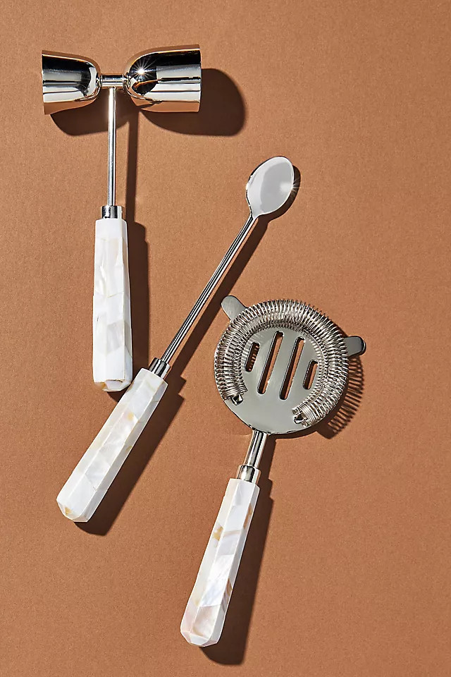 Mother-of-Pearl Bar Tools Set | Anthropologie (US)
