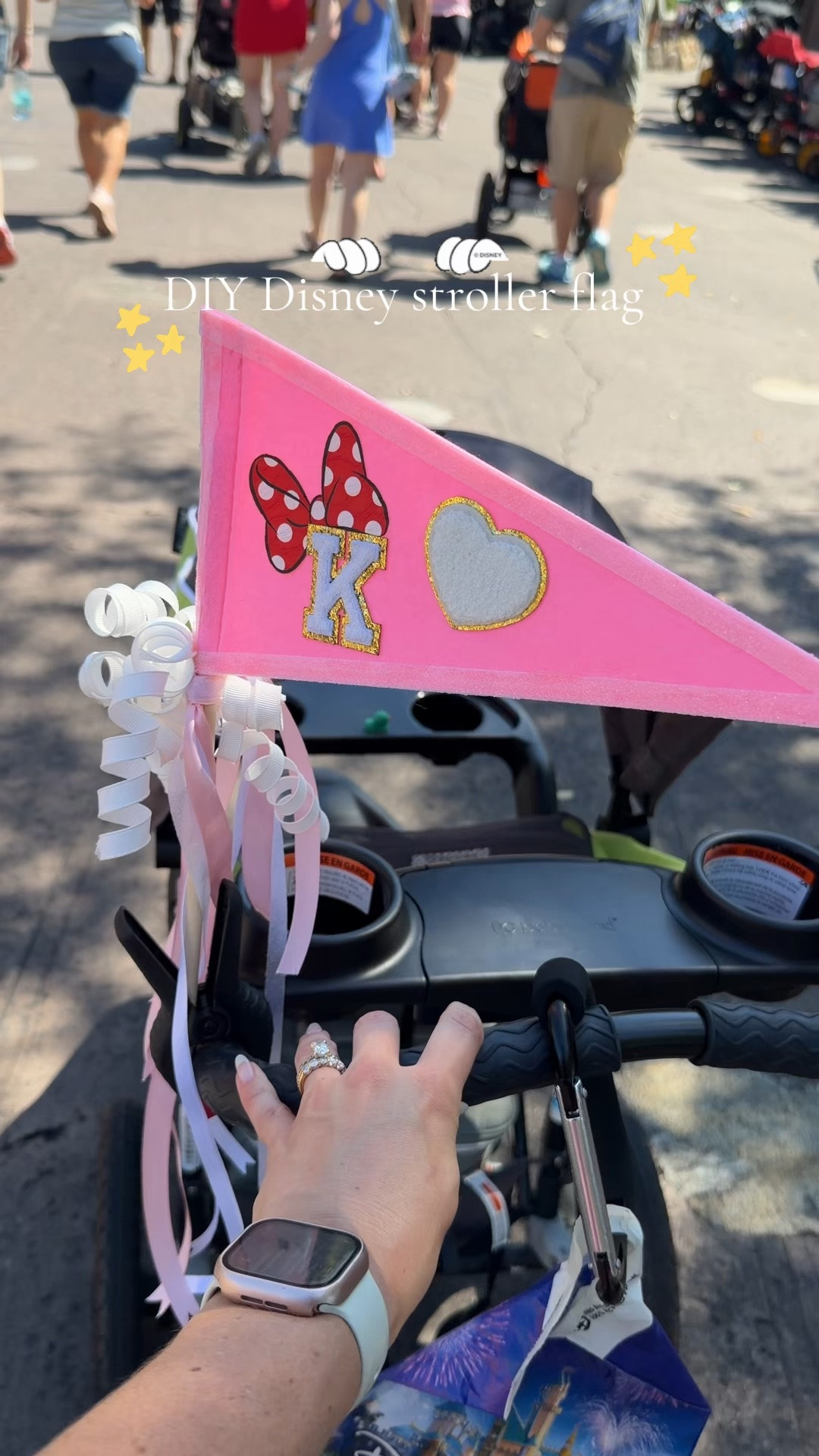 My little DIY Disney stroller flag. Although I got most of my supplies the night before our trip here’s some more cute patches! I went to hobby lobby for the flags. Came in a 3 pack and way cheaper than Amazon, but my hobby lobby was sold out of almost every iron patch 🥲 
.
.
#diydisney #diyflag #strollerflag #momcraft #disneymom #disneyflag #minniemouse #millennialmom #dosneyhacks #magickingdom #animalkingdom #epcot #hollywoodstudios

#LTKmomlife #LTKTravel #LTKKids