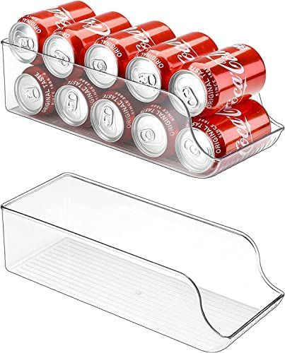 LUXHOUSE 2 Pack Refrigerator Organizer Bin Pop Soda Can Beverage Holder for Fridge, Freezer, Kitc... | Amazon (US)