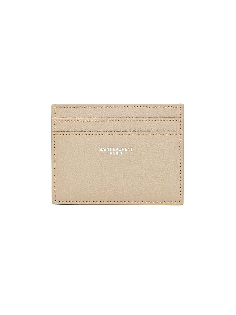 Saint Laurent Paris Credit Card Case In Grain De Poudre Embossed Leather | Saks Fifth Avenue