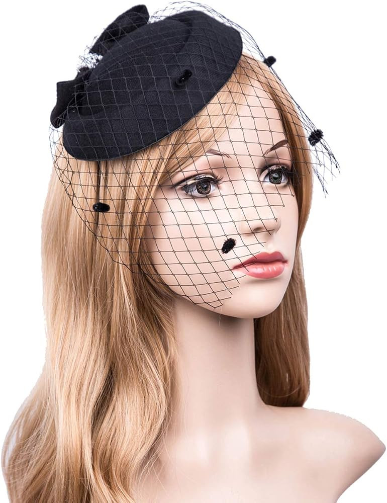 Fascinators Hats 20s 50s Hat Pillbox Hat Cocktail Tea Party Headwear with Veil for Girls and Wome... | Amazon (US)