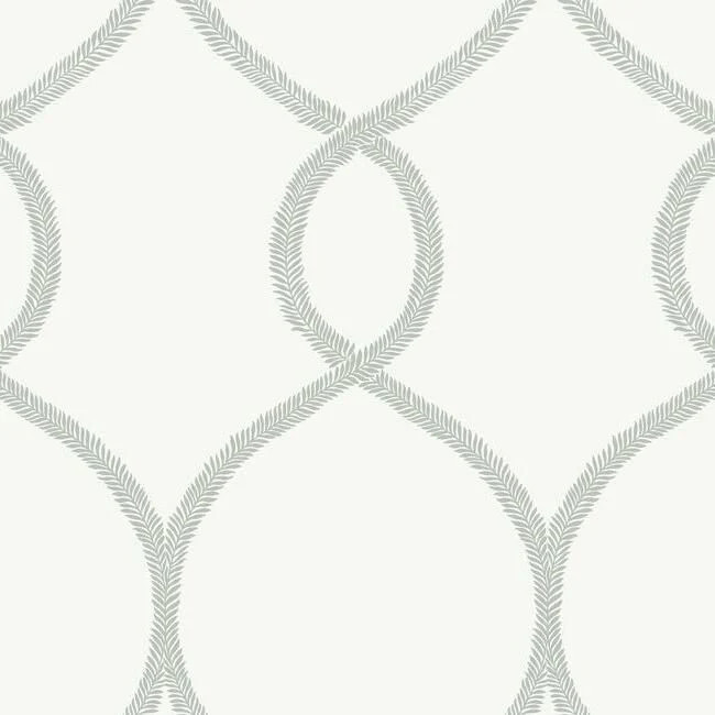 Laurel Leaf Ogee Wallpaper in Grey from the Ronald Redding 24 Karat Co – BURKE DECOR | Burke Decor