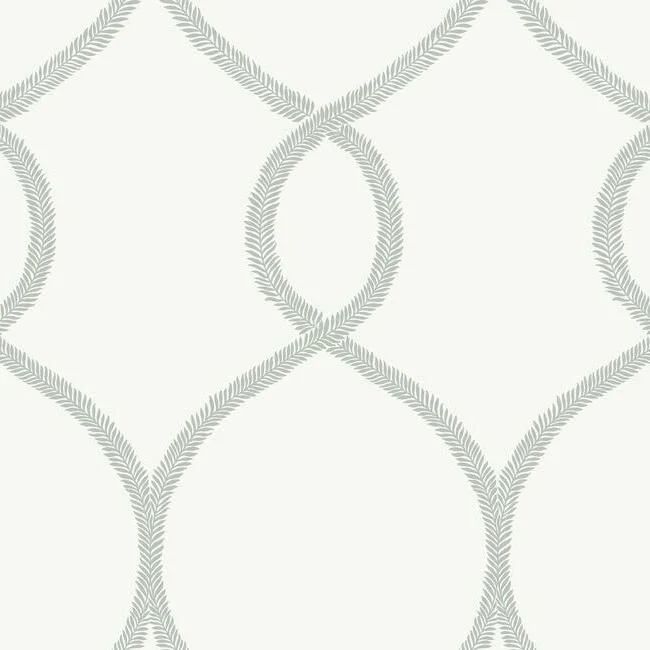 Laurel Leaf Ogee Wallpaper in Grey from the Ronald Redding 24 Karat Co – BURKE DECOR | Burke Decor