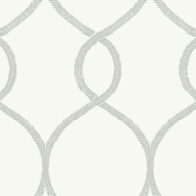 Laurel Leaf Ogee Wallpaper in Grey from the Ronald Redding 24 Karat Co – BURKE DECOR | Burke Decor