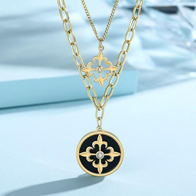 POZEAL Layered Necklaces for women Necklaces for Women Fashion Pendant Layering Necklace Coin Nec... | Amazon (US)