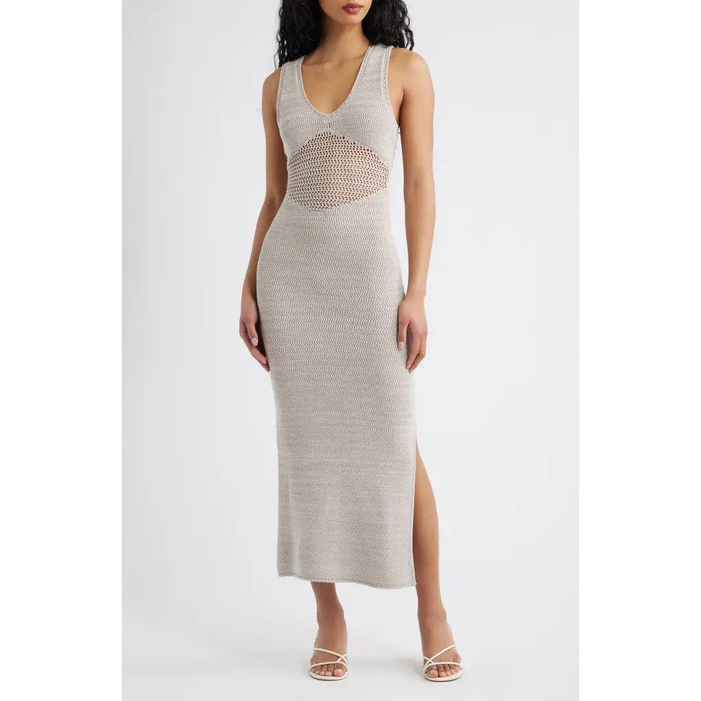 Torn by Ronny Kobo Melanie Crochet Body-Con Midi Dress in Sand/with at Nordstrom, Size Small | Nordstrom