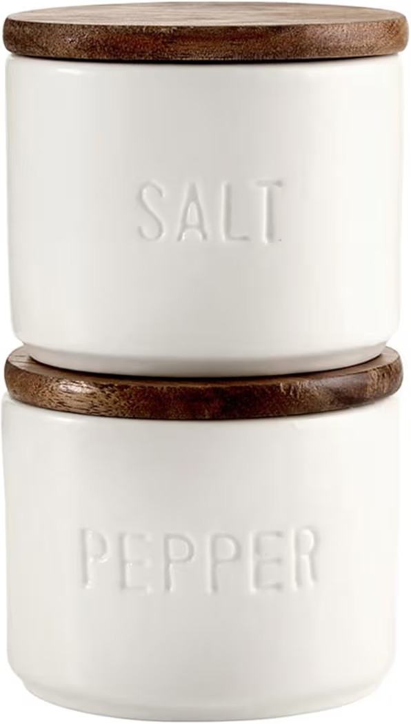 Santa Barbara Design Studio Ceramic Salt and Pepper Bowls Stackable Salt Pepper Container with Ac... | Amazon (US)